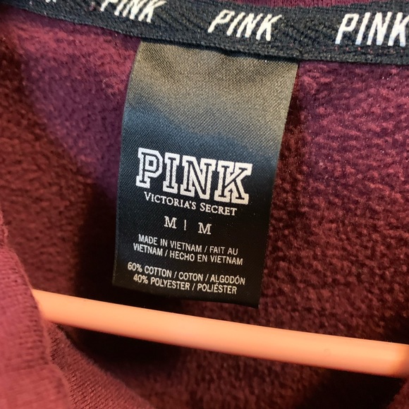 PINK Maroon Cowl Neck Hoodie - Picture 3 of 3